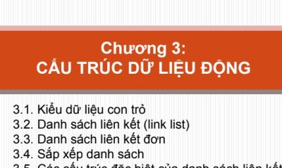 Cơ sở dữ liệu và thuật toán Chương 3: Cấu trúc dữ liệu động